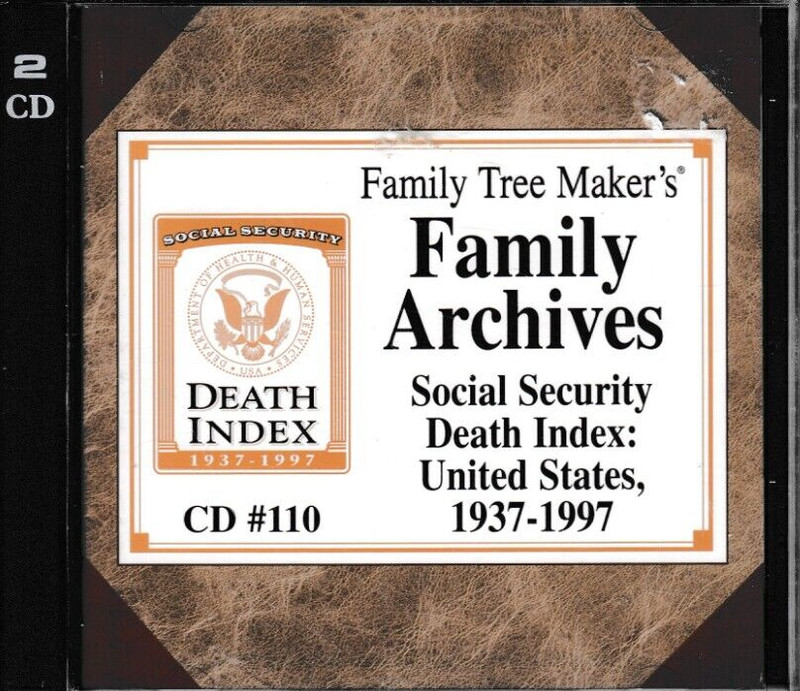 Family Tree Maker Family Archives SS Death Index US 1937-1997 Broderbund #110