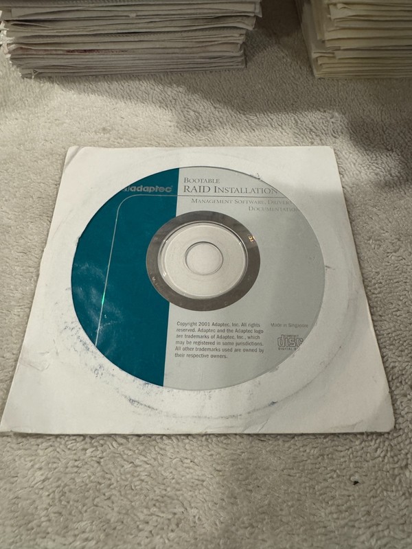Adaptec Bootable Raid Installation V1.0 – CD ONLY – NEW/SEALED!!!
