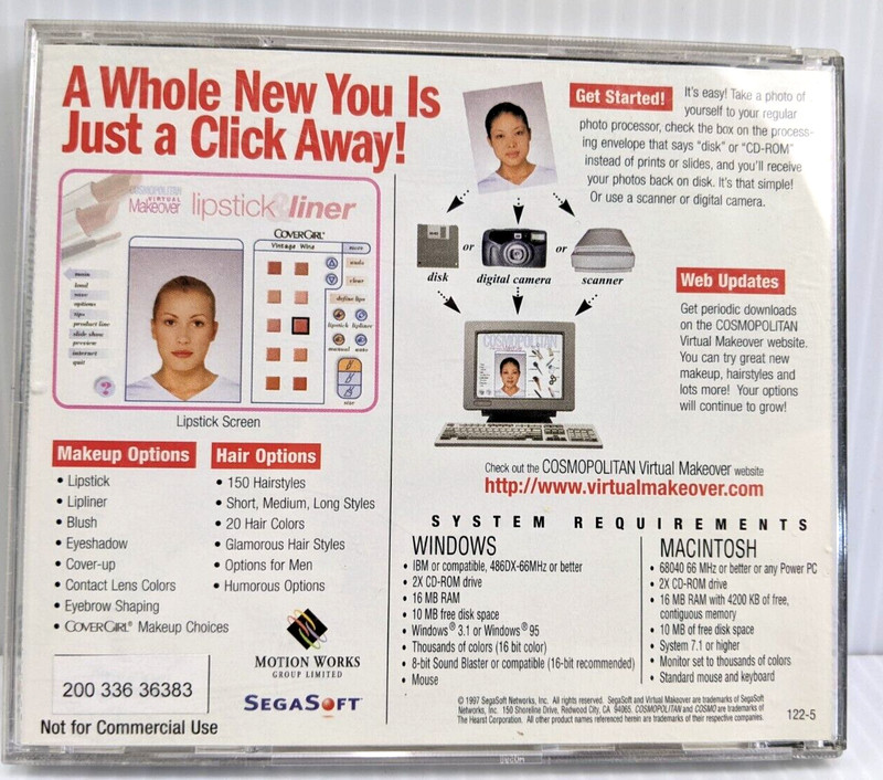Cosmopolitan Virtual Makeover SegaSoft PC/Mac CD ROM 1997 gallery