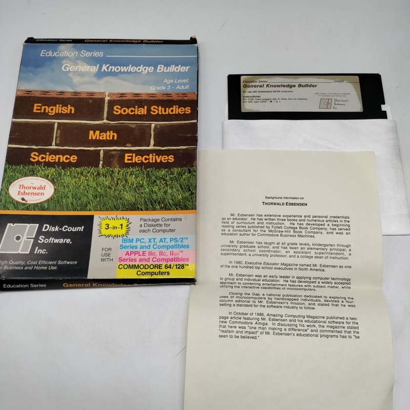 General Knowledge Builder Commodore 64 C64 Program on 5.25″