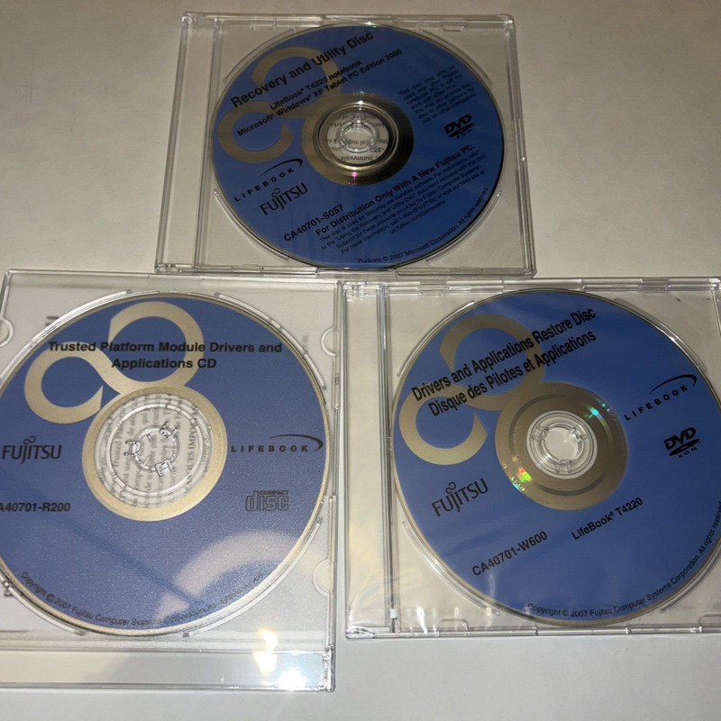 FUJITSU – LIFEBOOK: T4220NOTEBOOK RECOVERY & UTILITY DVD-ROM DISCS, WIN. XP