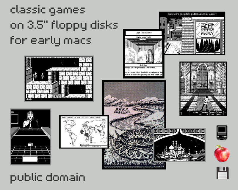 Early Mac Games on 3.5" Floppy Disks: Public Domain Retro/Vintage Software 🍎➕🍏