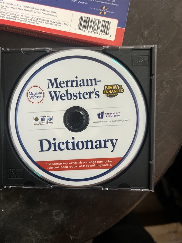 Merriam Webster Dictionary And Thesaurus PC CD Rom Software-RARE-SHIP N 24 HOURS gallery