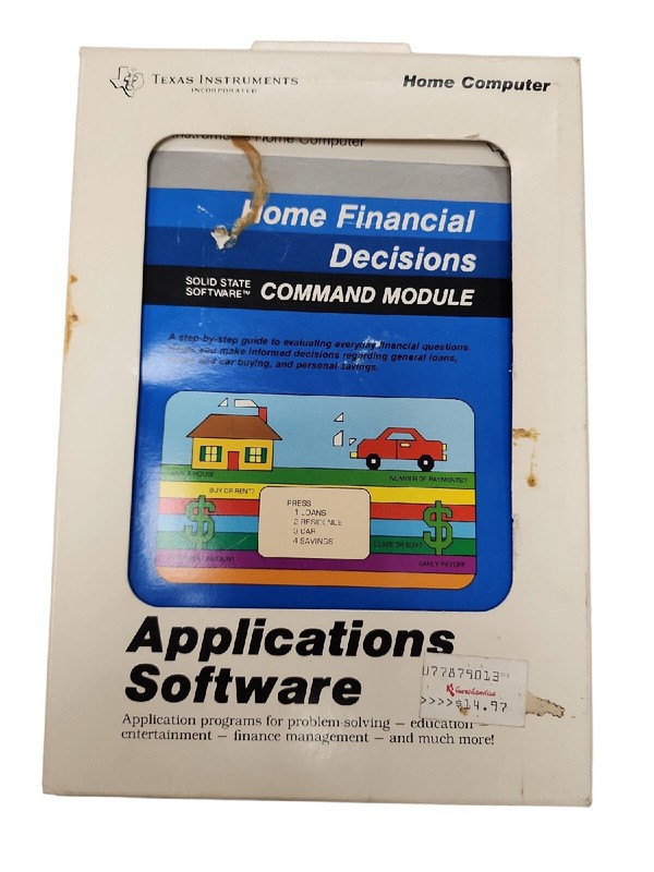 Texas Instruments Home Computer Home Financial Decisions Applications Software