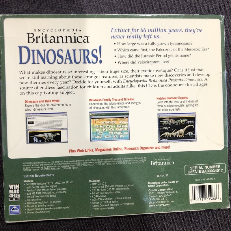 Cosmi Encyclopedia Britannica® Profiles Dinosaurs! for PC, Mac - CDRS988 gallery