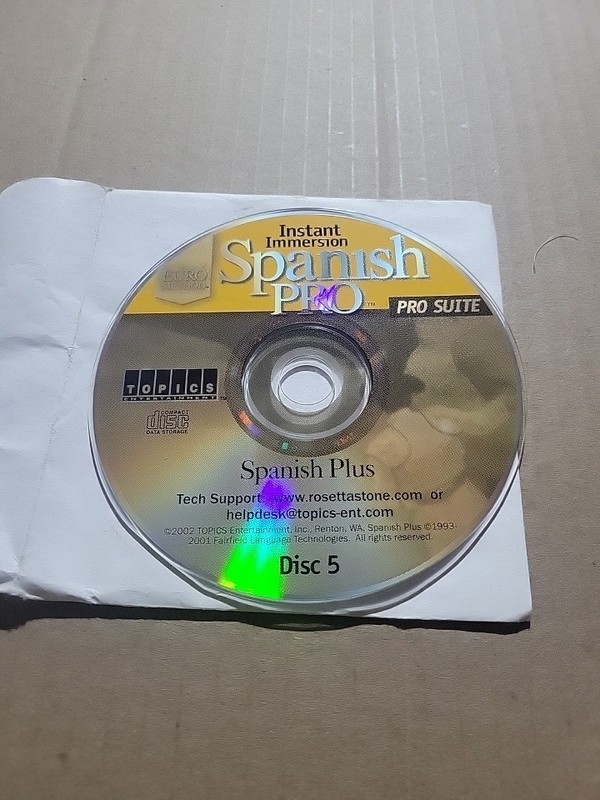 Instant Immersion Spanish Pro Suite DISC 5 ONLY – CD-ROM – PC -Replacement Disc