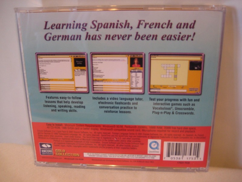 Foreign Language Series German French Spanish CD Encore Software Gold Collection gallery
