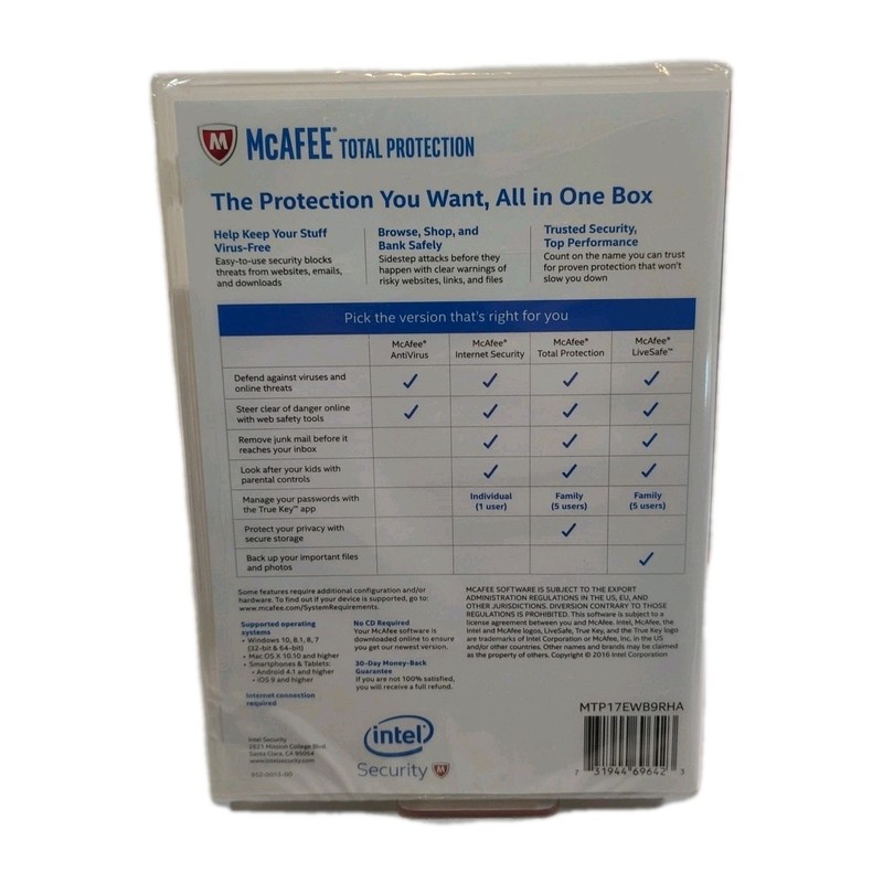 NEW SEALED McAFEE Antivirus Total Protection 2017 (3 Devices) gallery