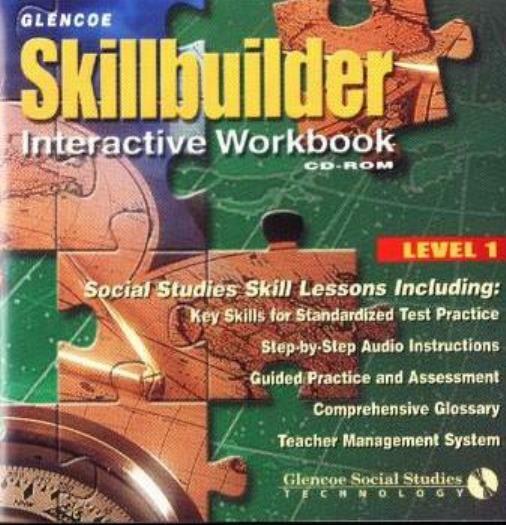 Glencoe Skillbuilder Interactive Workbook Level 1 PC MAC CD Social Studies tools