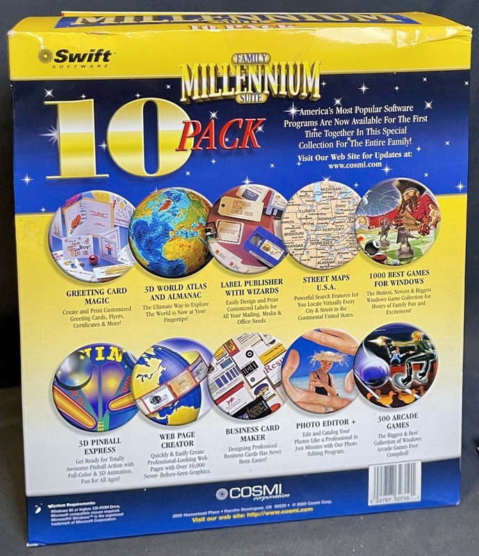 Sealed/ New Family Millennium Suite Includes 10 CD Roms Cosmi Corporation Swift gallery