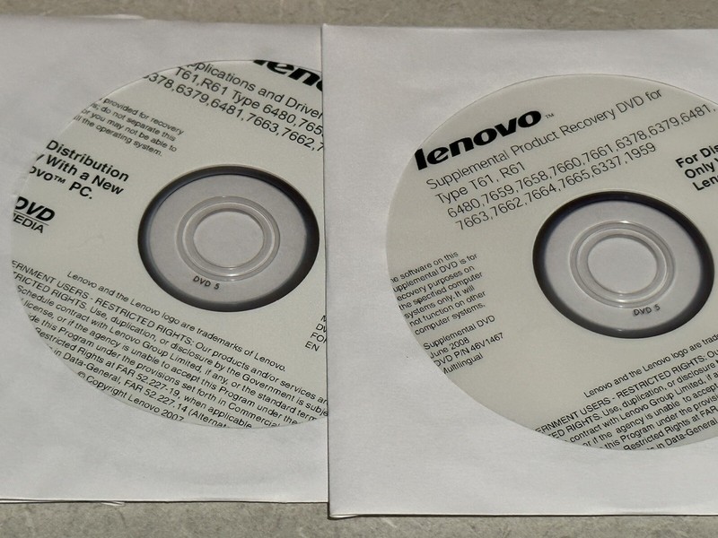 EC. IBM/LENOVO T60/61-R60/61 (VISTA Business SP1) - 32Bit Restore Disks gallery