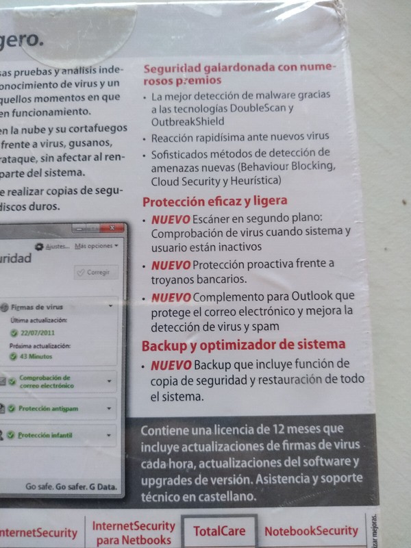 G Data Total Care 2012 Android - 1 Mobile + 1 Año - Activation License Key AM gallery