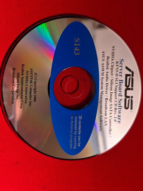 ASUS KFN5-D SLI Motherboard Drivers Installation Disk CD Rev.1,0 S143