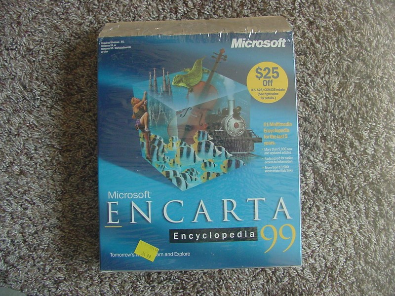 Microsoft Encarta Encyclopedia 99 1999 Box Only