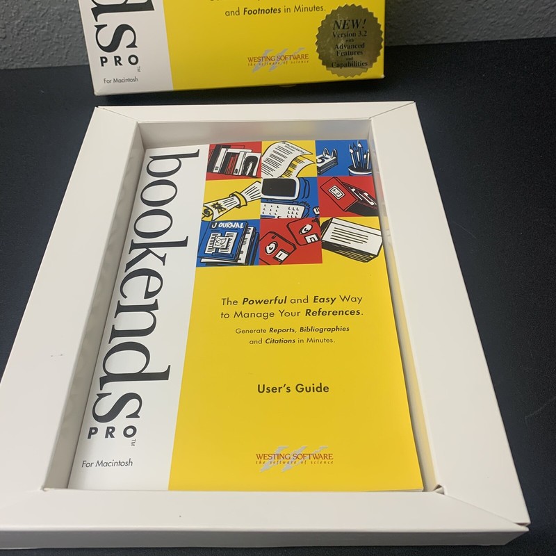 BookEnds Pro Macintosh OPEN BOX Manage Your References Westing Software 1994 gallery