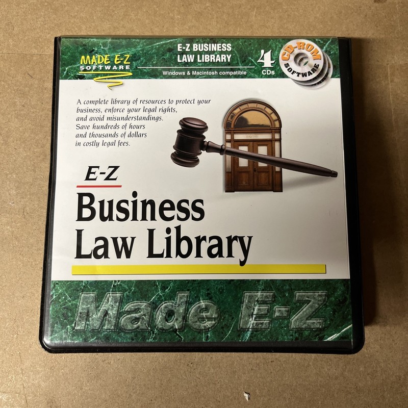 MADE E-Z BUSINESS LAW LIBRARY SOFTWARE 4 CD disk SET Very Good