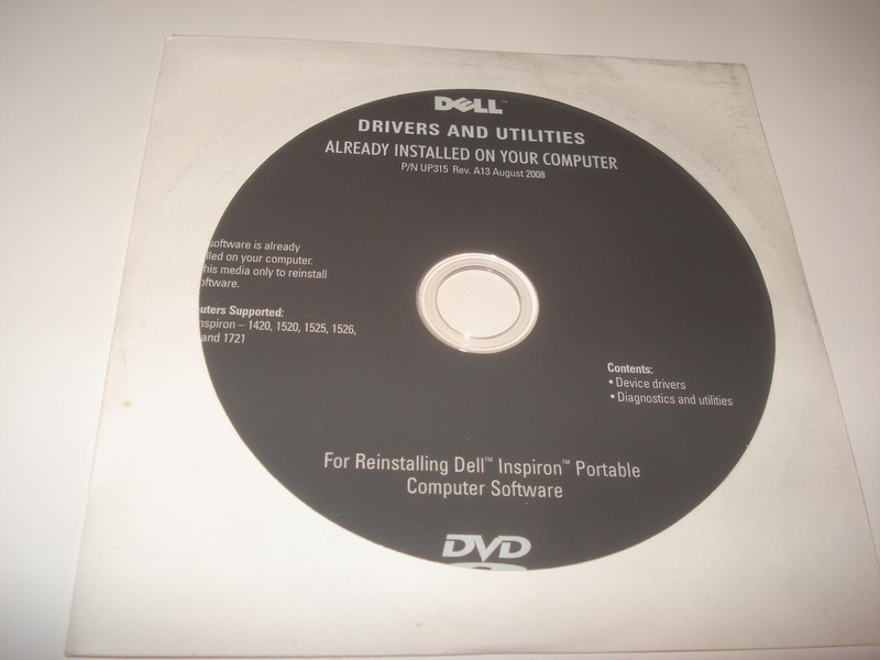 Dell Drivers and Utilities Reinstallation DVD for Inspiron NEW SEALED 2008