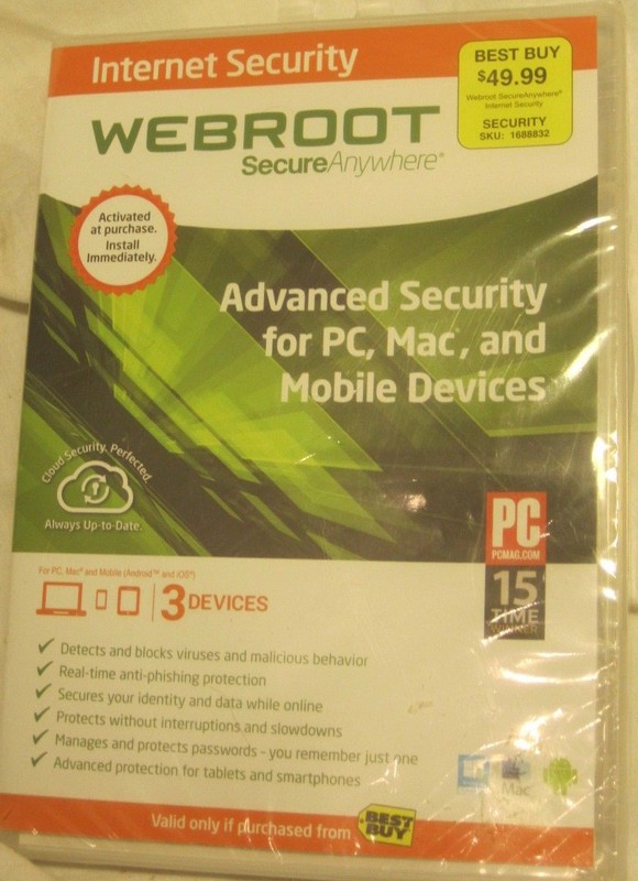 Webroot Secure Anywhere Anti Virus PC MAC Mobile Android IOS NEW SEALED