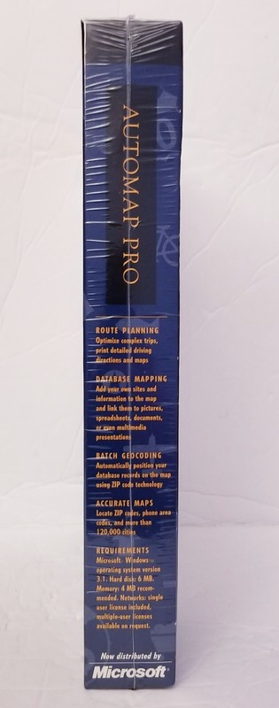 Vtg 1995 Microsoft Automap Pro Route Planning Software Factory Sealed Rare NOS gallery