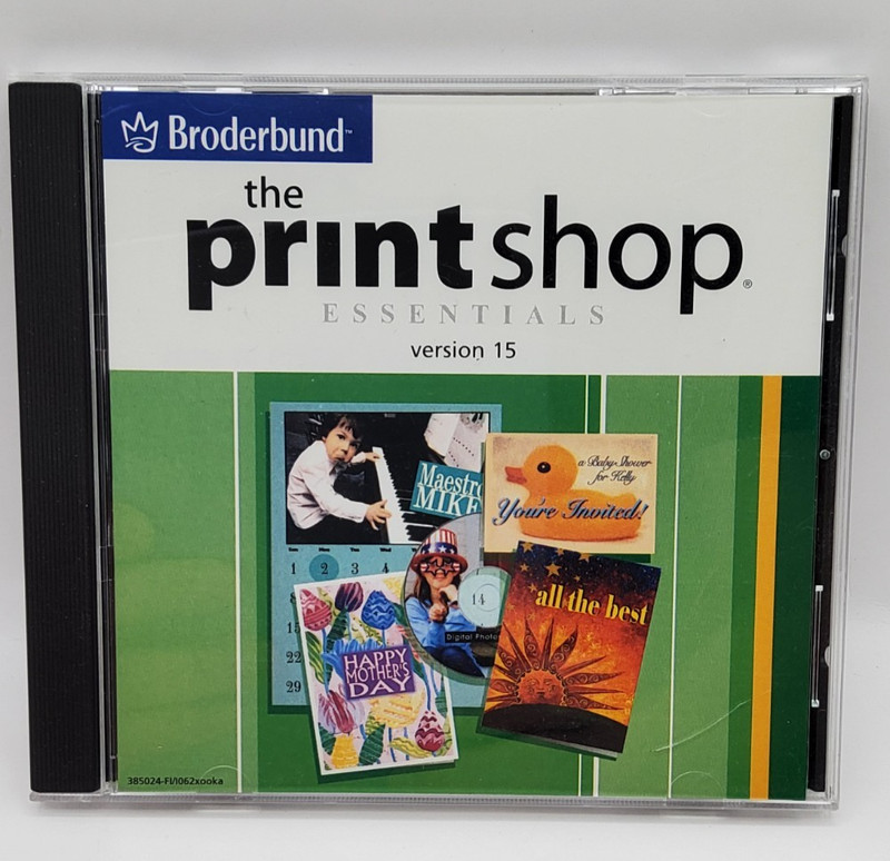 Broderbund The Print Shop Essentials v15 CD with ClickArt Graphics Windows gallery