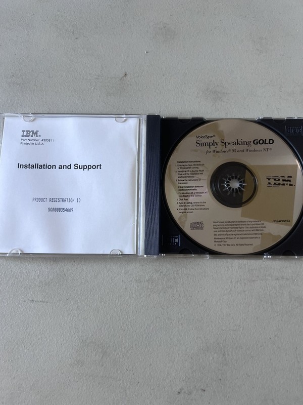 IBM VoiceType Simply Speaking GOLD Software Windows 95 NT CD-ROM gallery