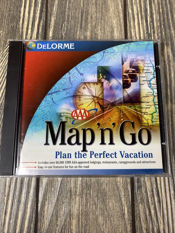 DeLORME Map N Go Plan The Perfect Vacation Triple AAA 1999 PC Computer
