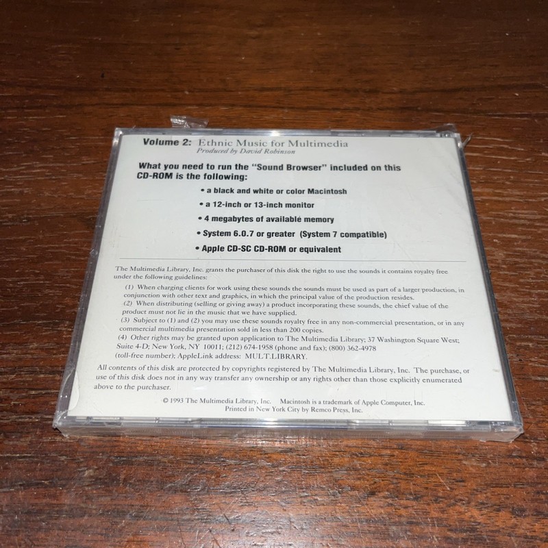 VTG Macintosh Multimedia Library Sound - Vol 2 Ethnic Acoustic New Pkg Wear 1993 gallery
