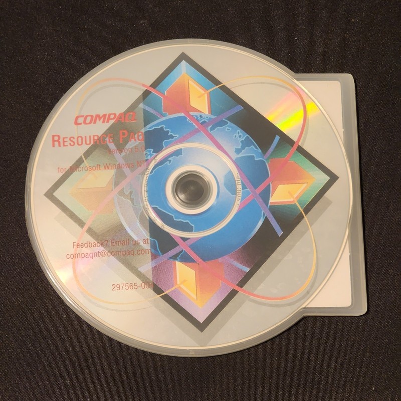 Compaq Resource PAQ Version 5.0 Microsoft Windows NT Guide CD Disc