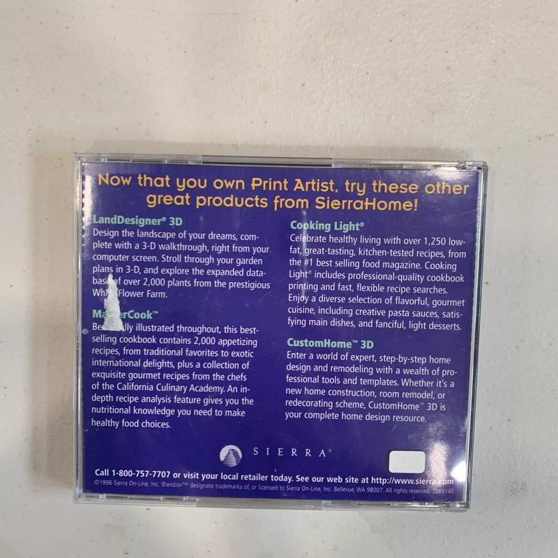 Print Artist Version 4.0 CD-ROM 1996 Sierra gallery