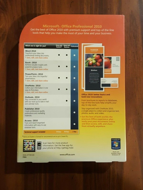 MS Office Professional 2010,Full,Windows,32/64-bit W/CD&Key 3/PC gallery