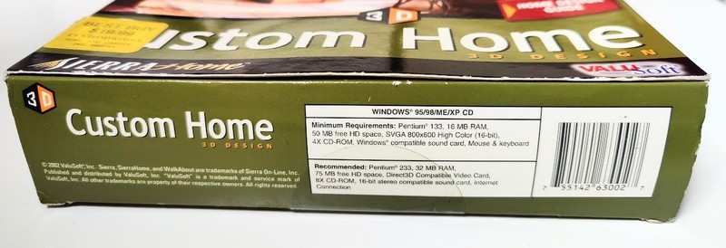 Sierra Home Custom Home 3D Design (2002 ValuSoft) PC CD-ROM – New Sealed Box gallery