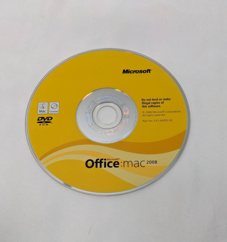 Microsoft Office Mac 2008 ~ DVD Only