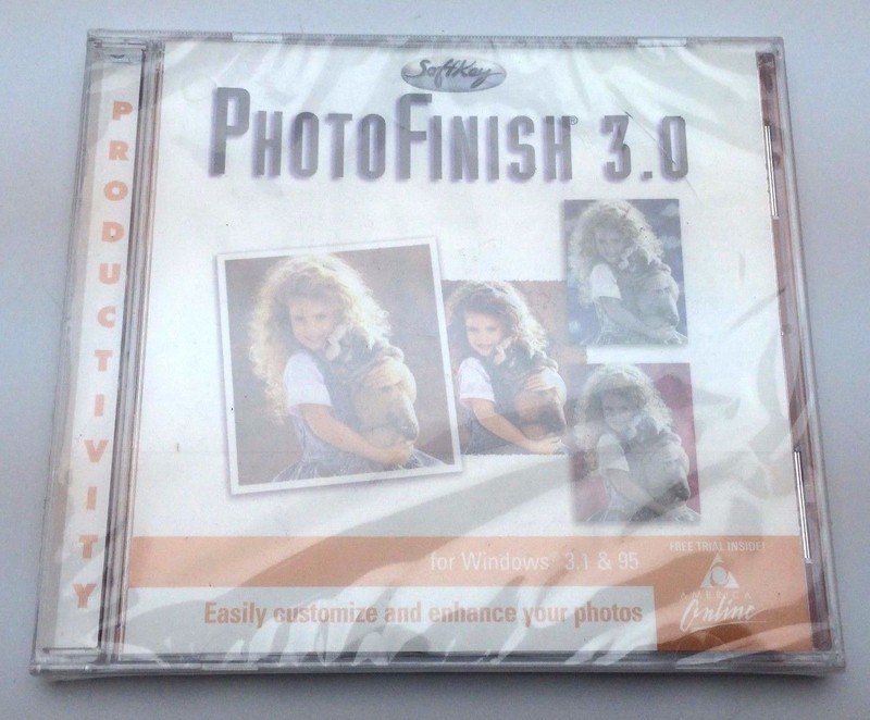 Vintage 1998 SoftKey PhotoFinish 3.0 Software CD Windows 3.1 & 95 Sealed SOFT009