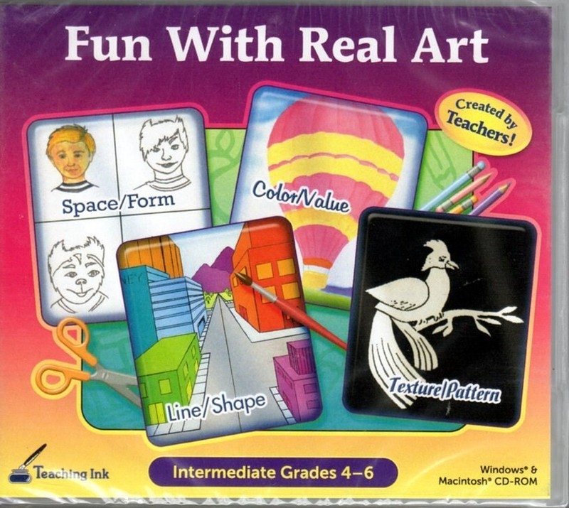 Fun With Real Art (Intermediate Grades 4-6) CD, 2010 Win/Mac – NEW in Jewel Case