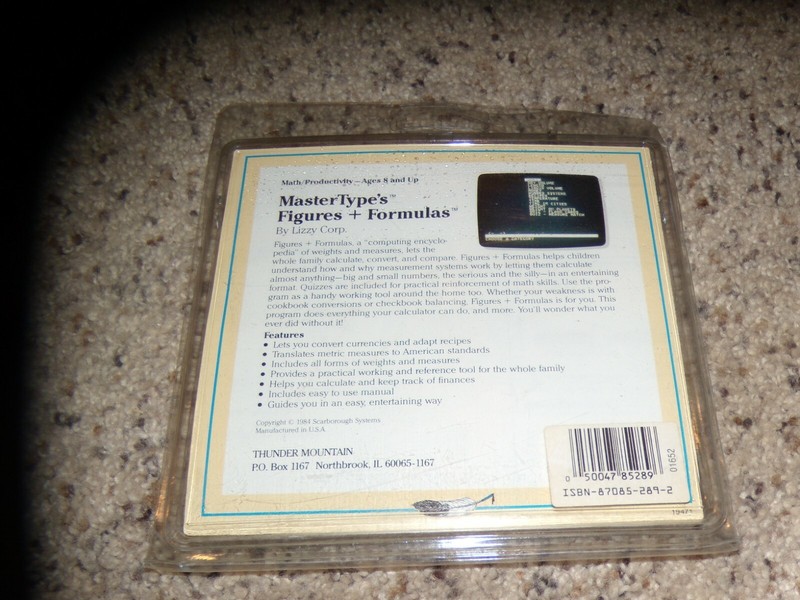 Master Type's Figures + Formulas Commodore 64 C64 Program New and Sealed gallery
