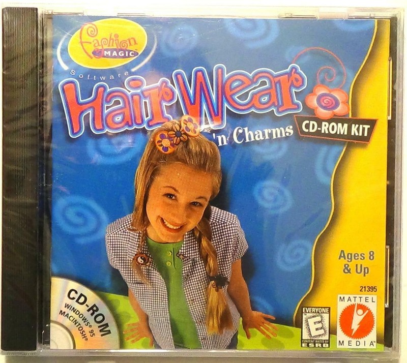 HairWear ‘n Charms (Fashion Magic Software by Mattel) CD-ROM Kit NEW 1998