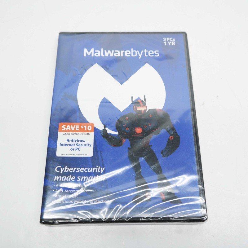 Malwarebytes 3PCs 1 year, compatible with Windows 10