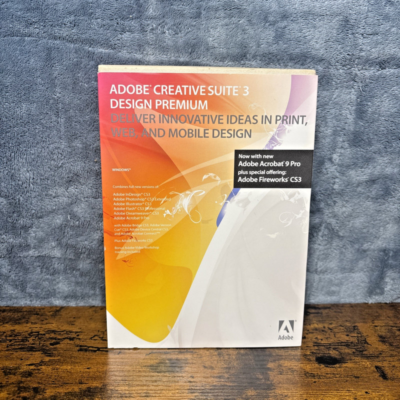 Adobe Creative Suite 3 Design Premium, 3 Disc Set, Box & Paperwork
