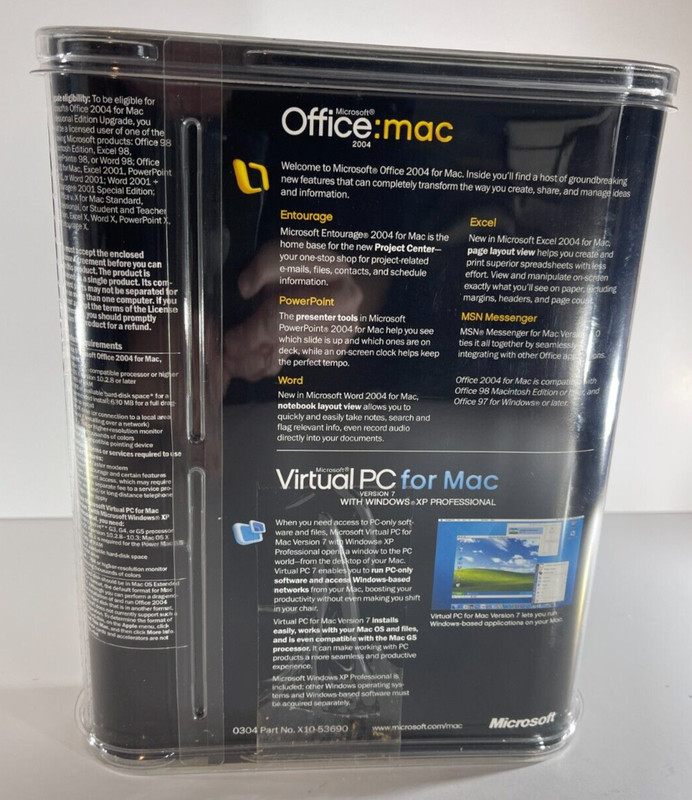 Microsoft Office: Mac 2004 Professional Edition Rare UPGRADE W/ Product Key gallery