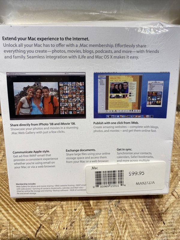 Apple Mac 5.0 Software Retail iPhoto iMovie '08 Your life On the Internet gallery