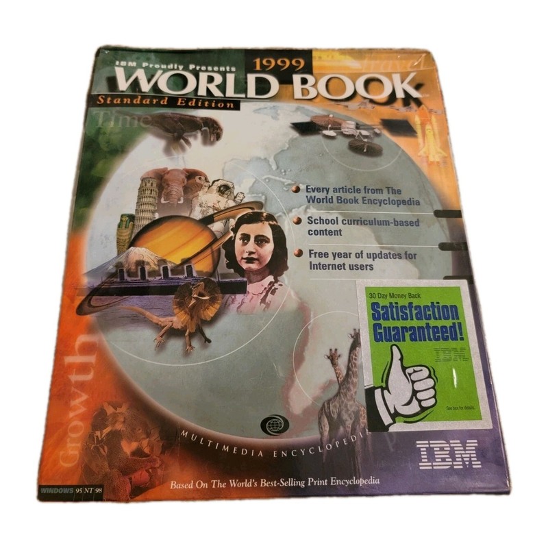 Vintage IBM 1999 World Book, Standard Edition Multimedia Encyclopedia CD ROM