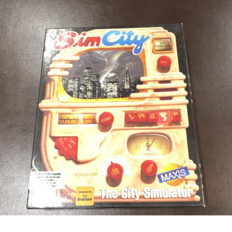 SimCity The City Simulator for DOS 3.5″ Floppy Disk Set w/ Documentation Maxis