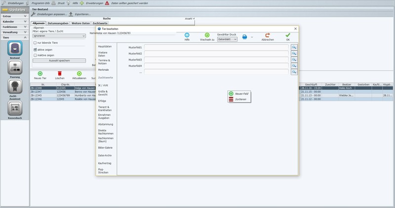 Brieftauben,Rassetauben,Tauben züchten,Zuchtprogramm,Züchter Software Programm gallery