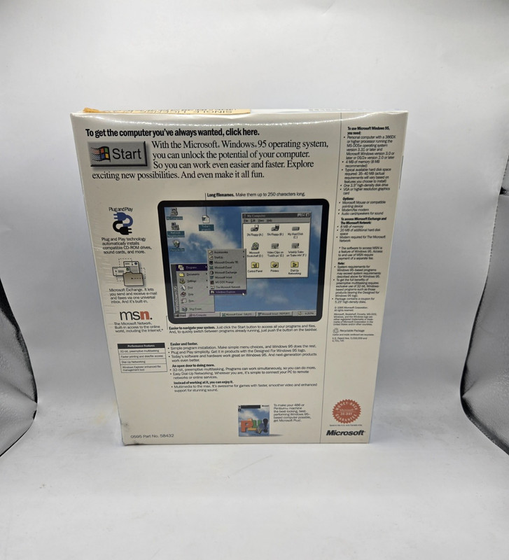 Microsoft Windows 95 Upgrade 3.5” Floppy Version Promotional Version NEW Sealed gallery