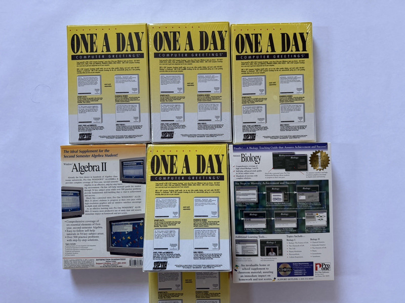 Vintage Computer Software Program Lot on Floppy Disc New Factory Sealed Big Box gallery
