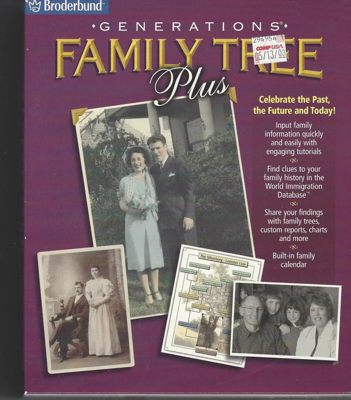 Generations, “Family Tree Plus”_Geneology Software_BRODERBUND 2002