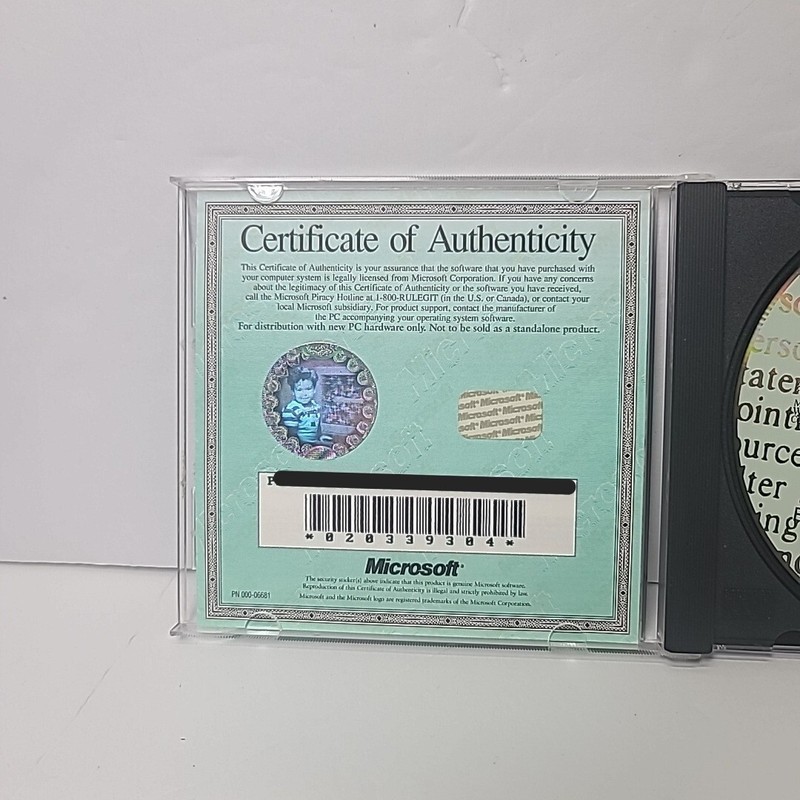 Microsoft Home Bookshelf 95 Dictionary Encyclopedia Software W/ COA gallery