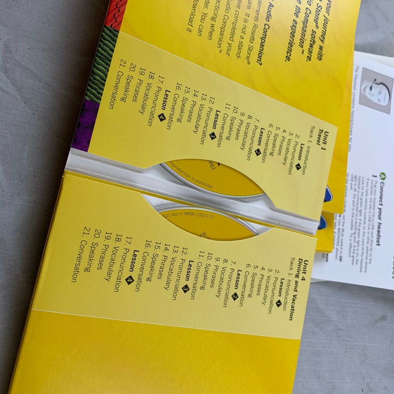 ROSETTA STONE LEVELS 1-2 FRANCAIS / FRENCH 5 CD & USB HEADPHONES BOX SET USED gallery