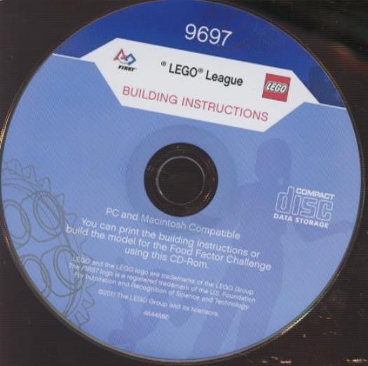 Lego League: Food Factor Challenge 2011 PC CD-ROM robotics mission elements PDFs