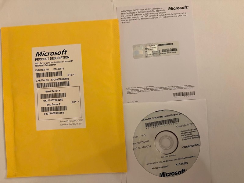 Microsoft SQL Server 2019 Standard Unlimited Cores with Unlimited CALs License gallery